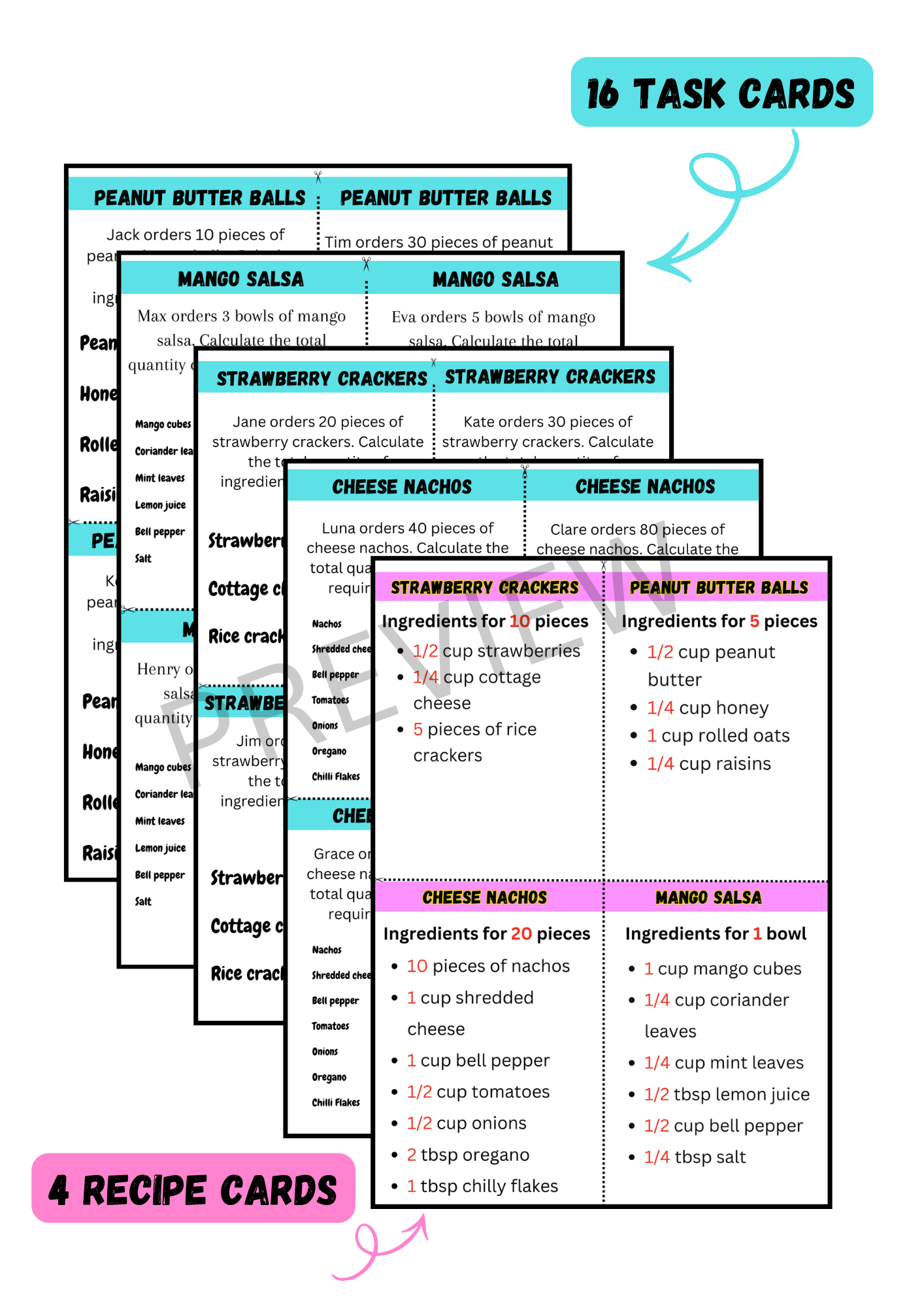Math Recipes Workbook| Multiplication & Problem Solving