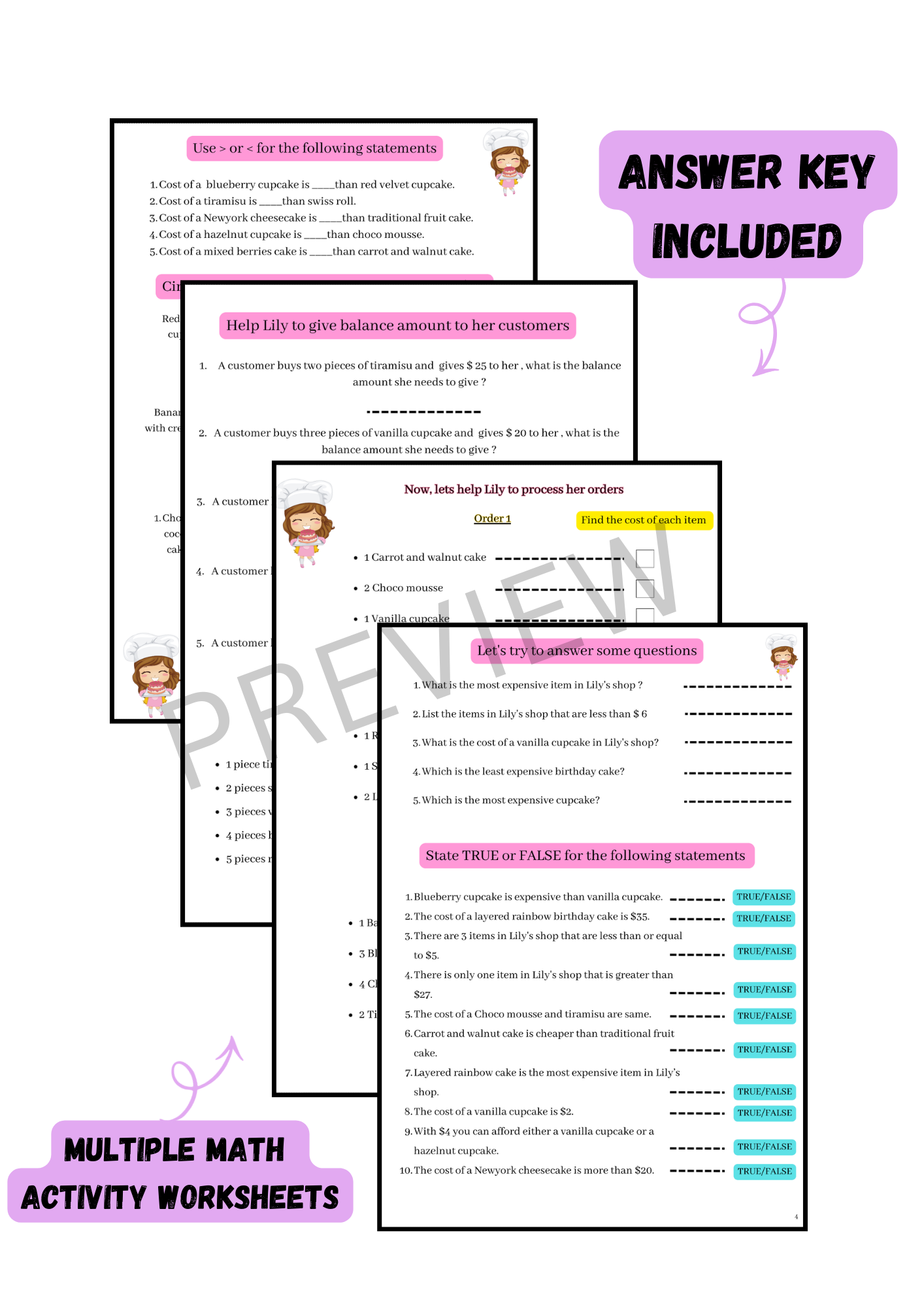 šMenu Math Workbook| Math & Money Skills