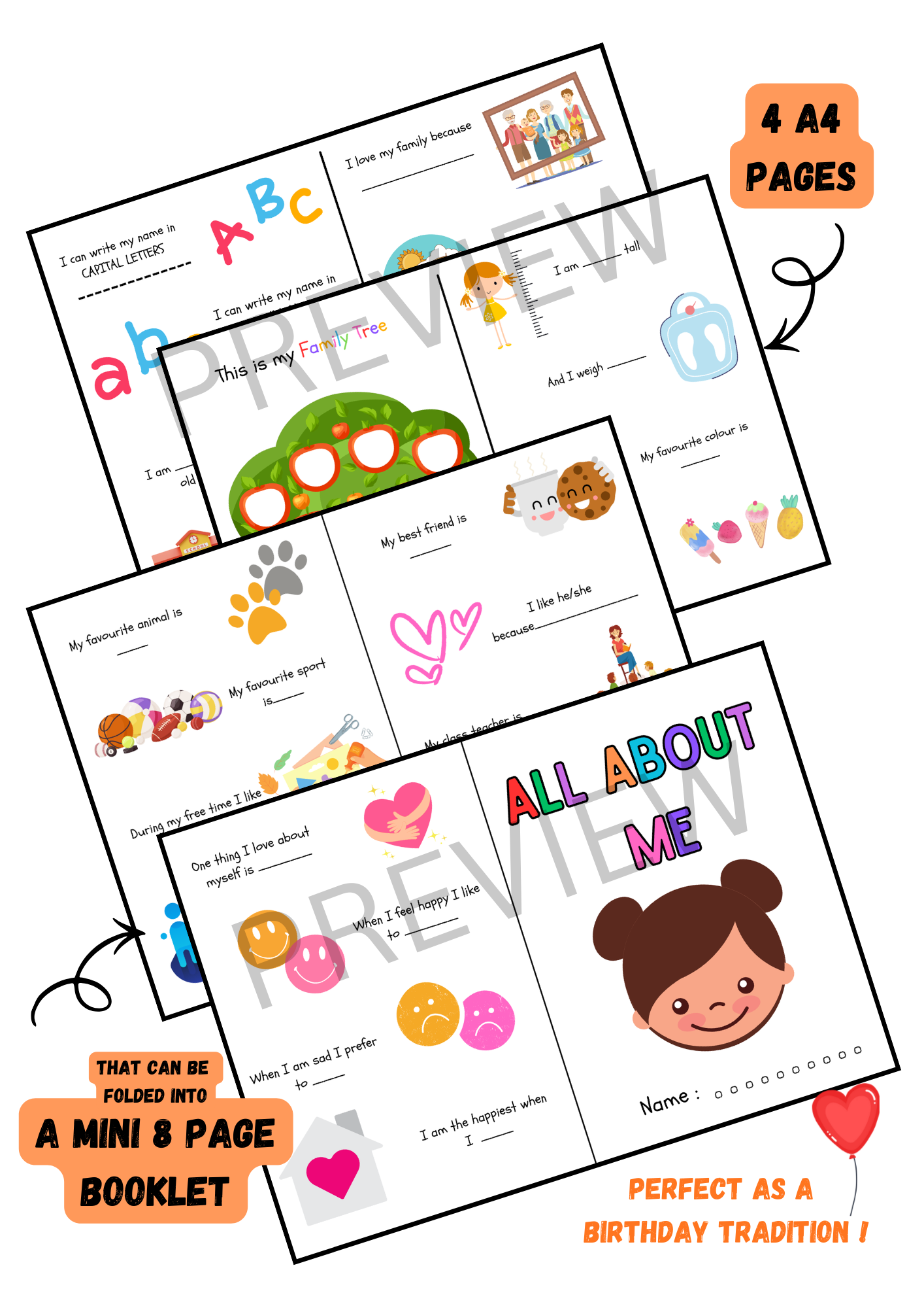 All About Me: Memory Booklet