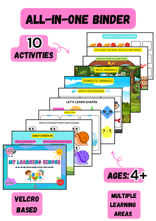All in One |Velcro Activity| Learning Binder| Ages 4+