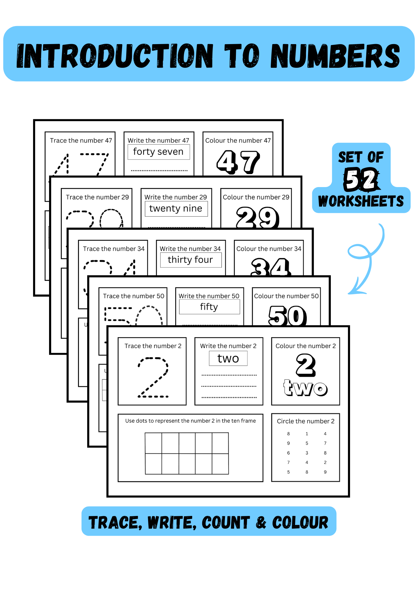 Introduction to Numbers- Worksheet Pack