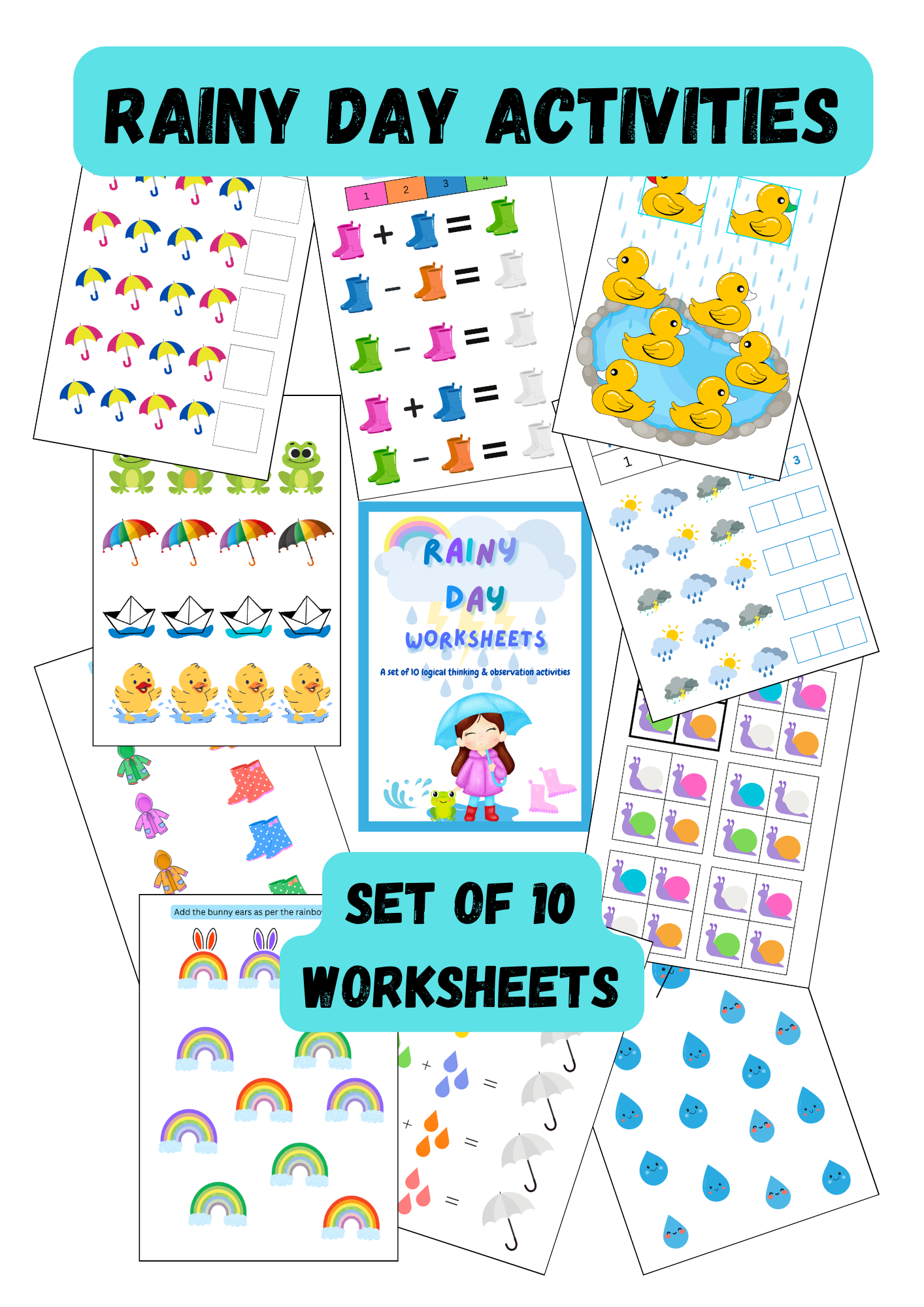 🌦️Rainy Day Worksheet Bundle| Logic and Observation Activities