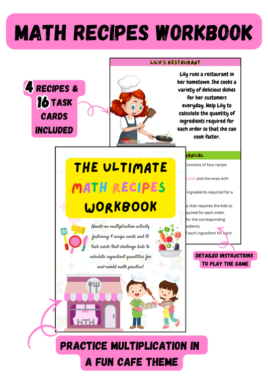 Math Recipes Workbook| Multiplication & Problem Solving
