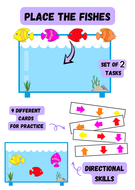Place the Fishes | Direction and Orientation Matching Activity| Set of 2