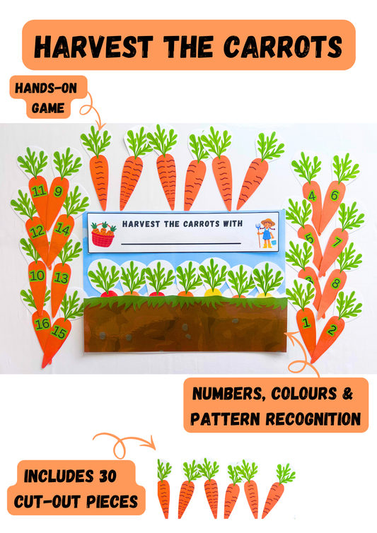 Harvest the Carrots🥕| Numbers,Colours & Patterns Recognition| Pretend Play